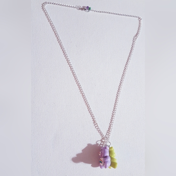 Double the Luck Necklace Handmade Jewelry 2 in 1 Rainbow Clover Bear NEW - Picture 7 of 16